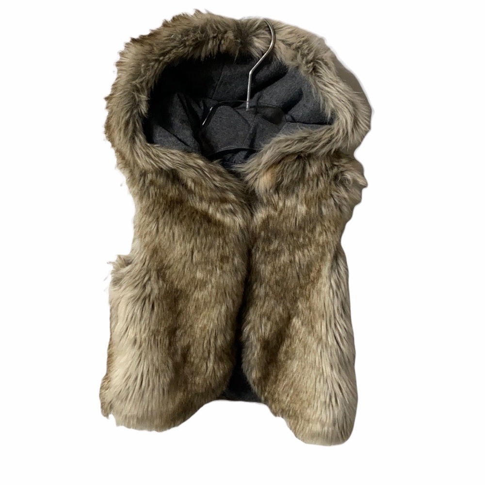 Next Girl’s Faux Fur Hooded Vest Size 5 years
